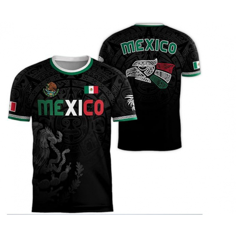 Comercio exterior transfronterizo AliExpress TK venta caliente impresión digital 3D camiseta de hombre manga corta casual serie mexicana blusa
