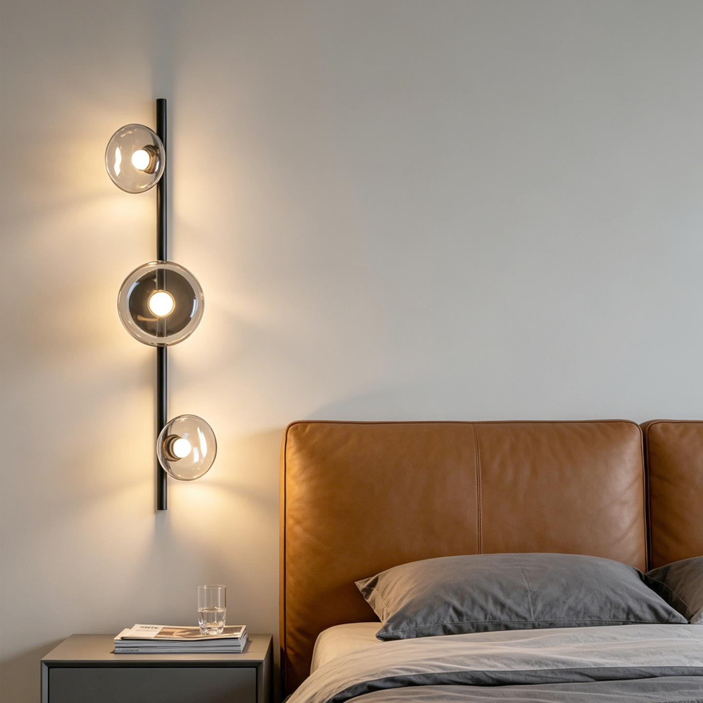 Ambiente minimalista italiano lámpara de pared de cabezal de cama moderna minimalista sala de estar pared de fondo atmósfera de decoración hotelera lámpara L001