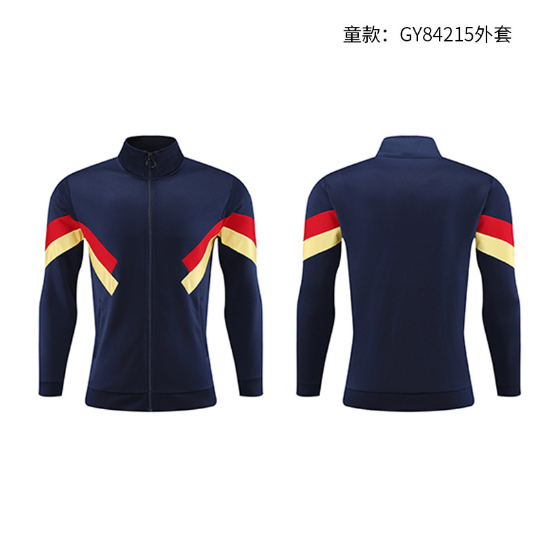 Cuello vertical empalme transfronterizo de dos piezas primavera y otoño grupo running trajes deportivos juveniles trajes deportivos personalizados para hombres