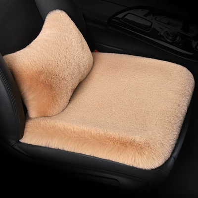 Wool pad — Winter Car Plush Seat Cushion Special - bean-paste-color-1-piece-1-waist-pillow