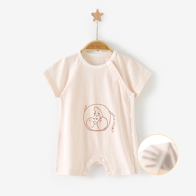 Venta al por mayor bebé mono Verano de manga corta de los hombres del mameluco de las mujeres traje de mameluco fino recién nacido Ropa Bebé Ropa de verano