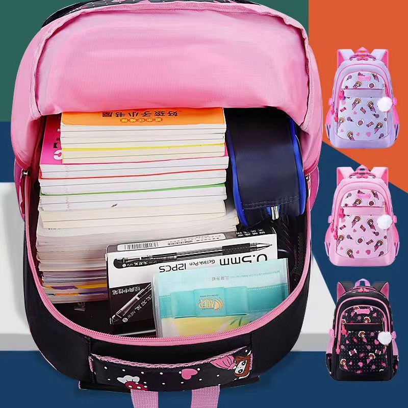 Mochila escolar de comercio exterior transfronterizo para estudiantes de escuela primaria al por mayor Mochila resistente a las manchas 123,445 y sexto grado impermeable y protección ligera de la columna