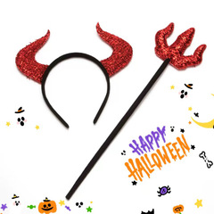 国境を越えてハロウィーンのカチューシャ赤い牛角カチューシャのコスプレ道具鬼節パーティー悪魔角頭飾り