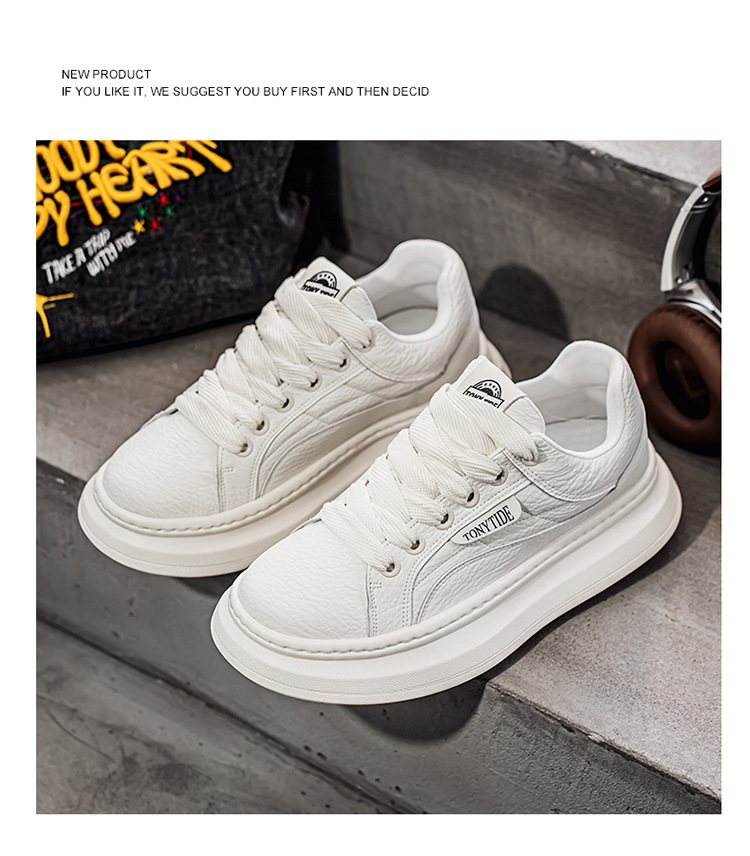 European Men's 2025 Autumn New Brand High-end Sports Casual White Sneakers Height-increasing Versatile Trendy Shoes_vogvips.com