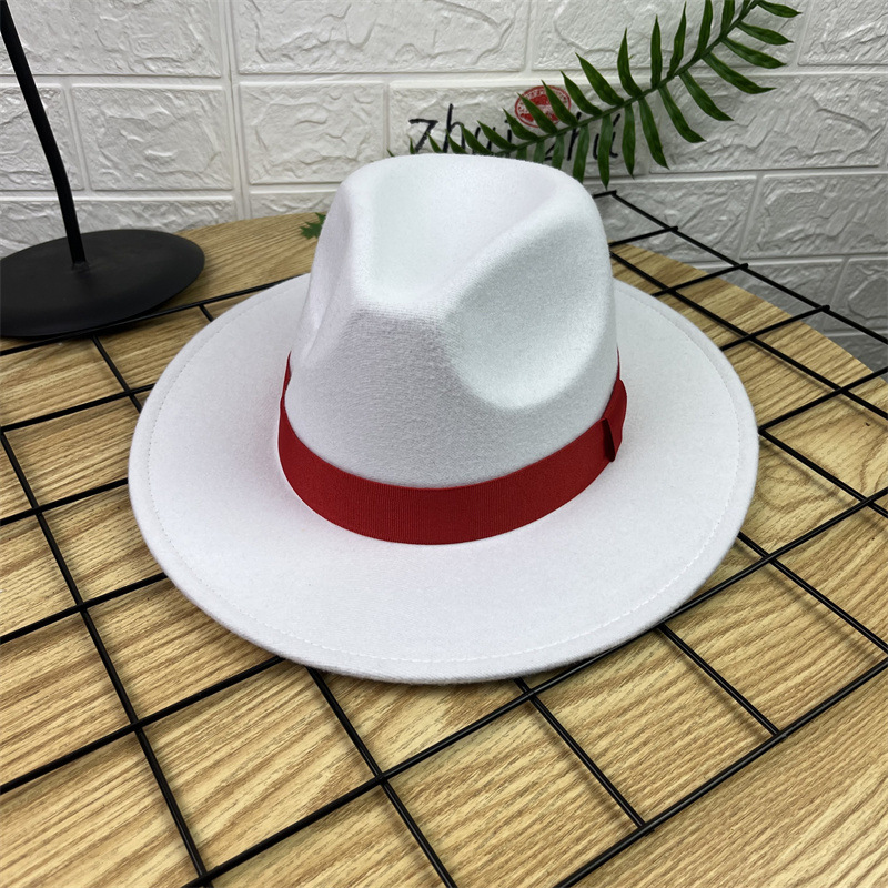AliExpress sombrero de lana Jazz sombrero británico ala grande Xu Wenqiang mismo estilo versátil de ala ancha sombrero de caballero sombrero de rendimiento de los hombres