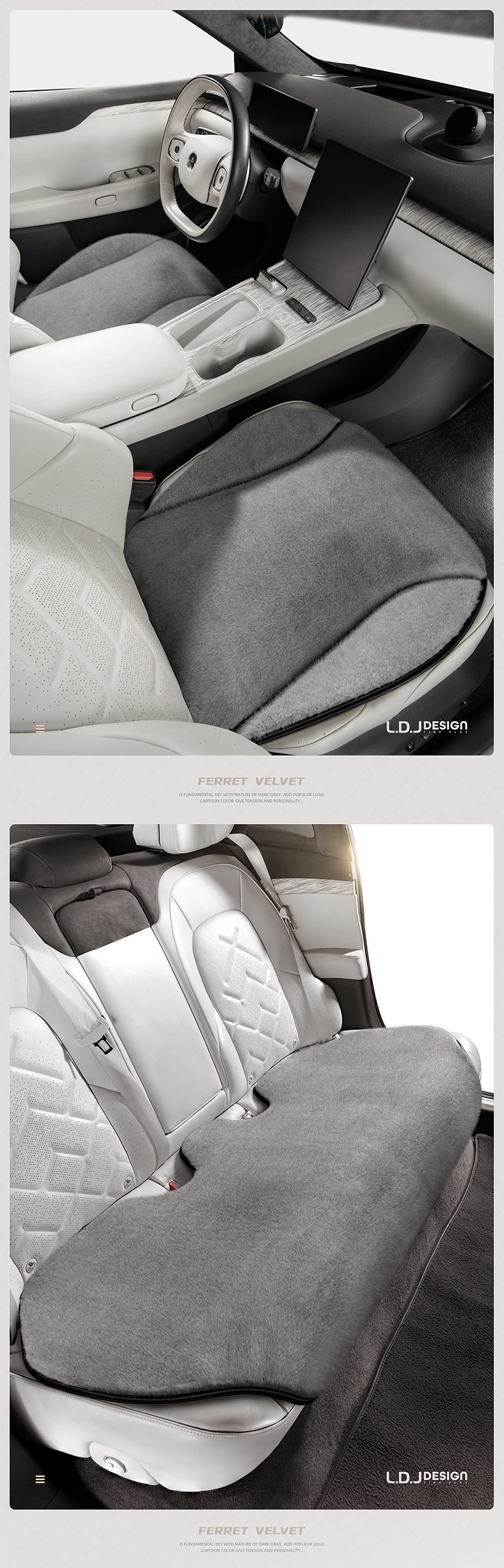 High-End Ferret Velvet Car Seat Cushion Head Pillow Small Three-Piece Autumn and Winter Warm Short Plush Women's Car Seat Cushion