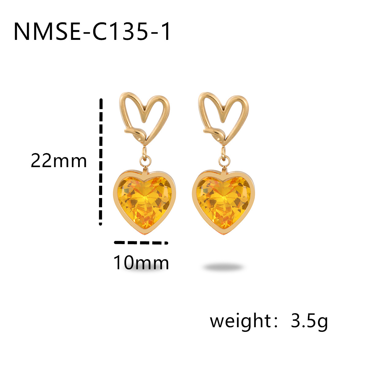 Daily Occasion 1 Pair Sweet Heart Shape Titanium Steel Drop Earrings