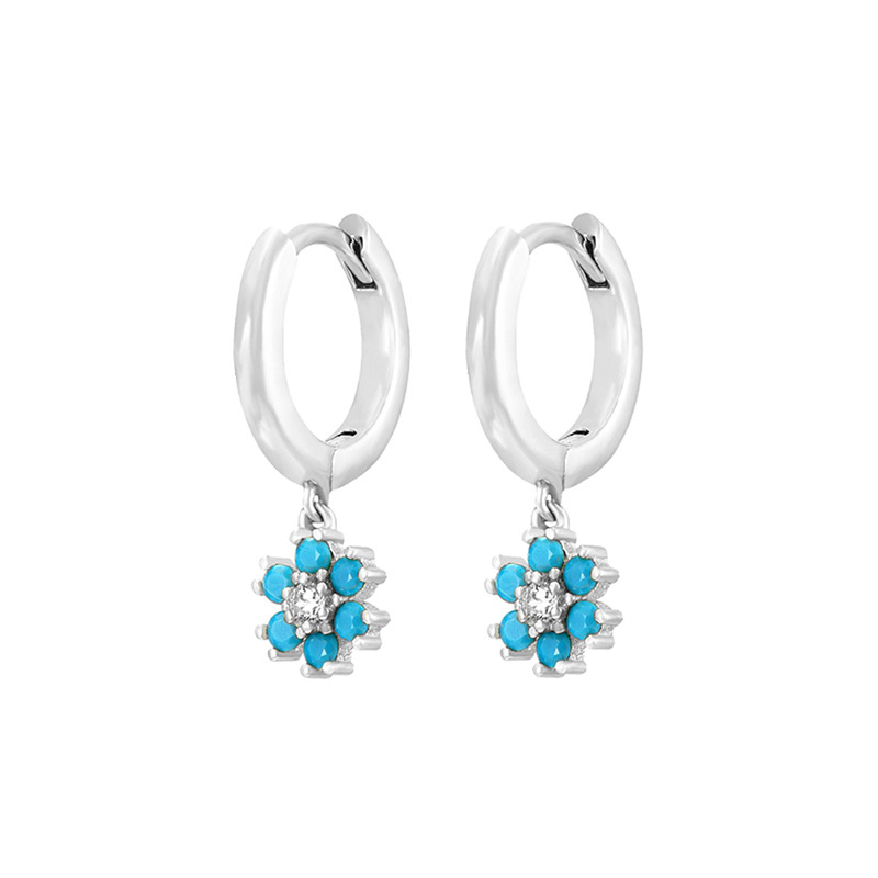 3g Weight Copper Ear Needle Material Zircon Inlay Material Drop Earrings Classification 1 Pair Quantity Holiday, Daily Occasion Copper Material Flower Pattern Women's Gender Inlay Design Simple Style, Classic Style Style 1 Pair Simple Style Classic Style Flower Inlay Copper Zircon Drop Earrings 14