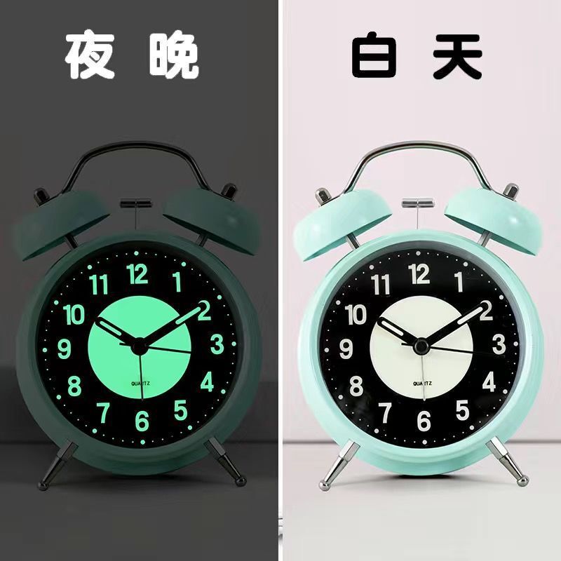 学生向けの特大チャイム目覚まし時計、大音量の金属製のインターネット有名人の寝室のミュート充電式チャイム|undefined