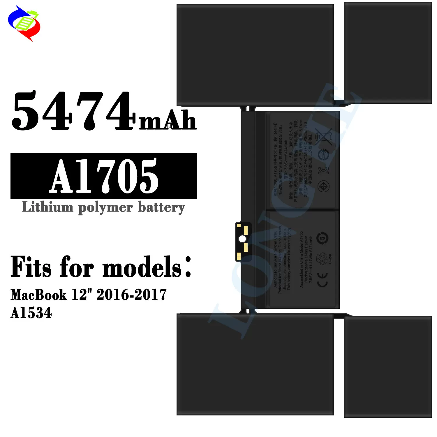 适用于苹果A1705笔记本电池MacBook 12寸 A1534 (2016-2017)批发