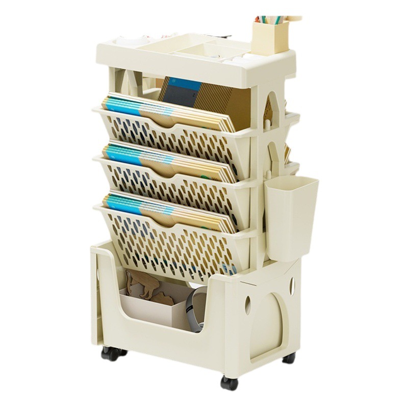 Estante de almacenamiento de múltiples capas de piso móvil con ruedas organización estantería mesa de estudiante misceláneas almacenamiento artefacto cocina estudio