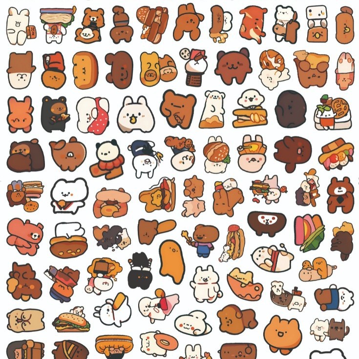 1000 oso coreano lindo dibujos animados pegatinas ins chica corazón decoración equipaje teléfono caso pegatinas al por mayor