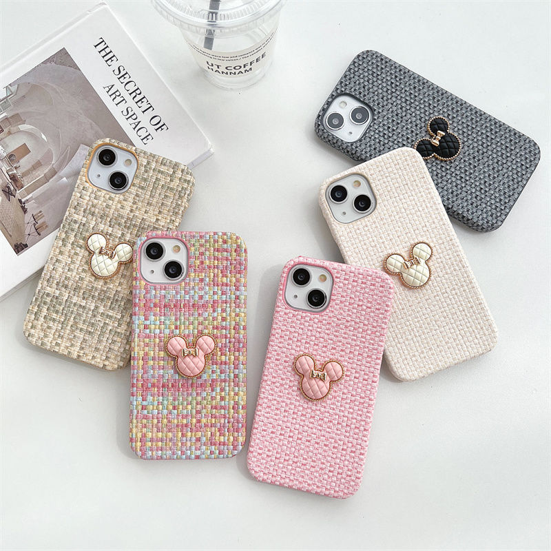 Tweed Style Woven Pattern Apple 16 Mobile Phone Case Iphone17/ 12m Qi 11 All-Inclusive X/Xr Suitable for 7 8Plus