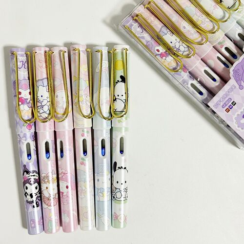 Sanrio Kuromi fountain pen students learn to practice calligraphy correction ink bag pen high-looking girl heart replaceable ink bag