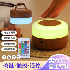 国境を越えて調節可能な色のLED七彩装飾アイデア小夜灯寝室ベッドの雰囲気灯充電タッチと睡眠灯