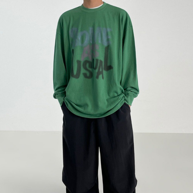 [Clearance] Myq Design-Inspired Niche Graffiti Sweatshirt for Men, Spring/Summer Thin Long-Sleeve T-Shirt, Korean Style Loose Round Neck