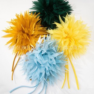 Large Pointed Leaf Yarn Flower Ribbon Brooch European and American Cross-Border Style Simple and Versatile Women's Corsage Buckle Wedding Party Wear