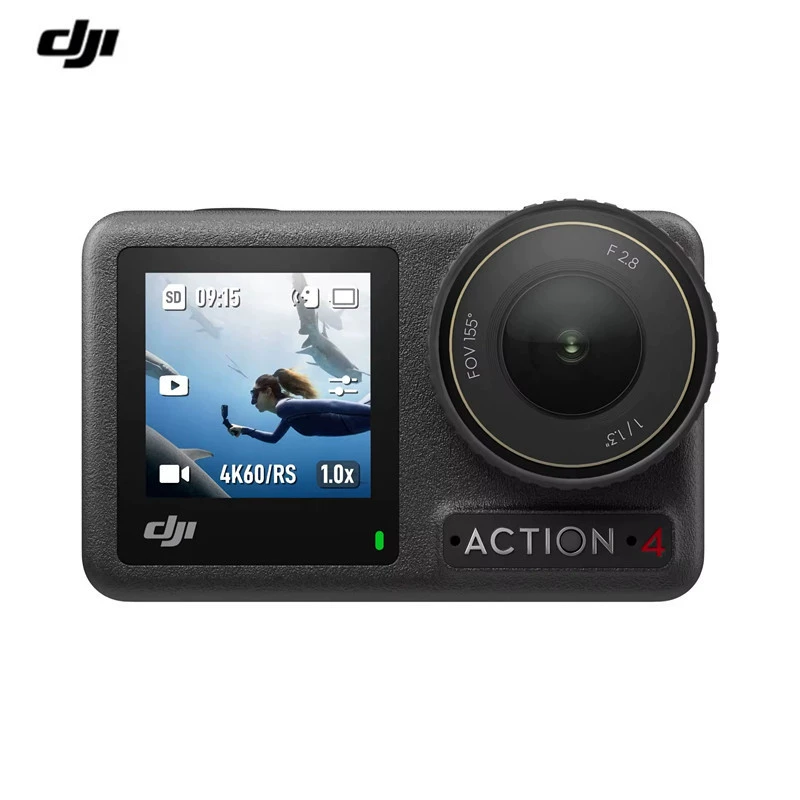 DJI OSMO ACTION 4 Спортивная камера для лыж, рыбалки, велоспорта, двойной цвет, водонепроницаемая камера