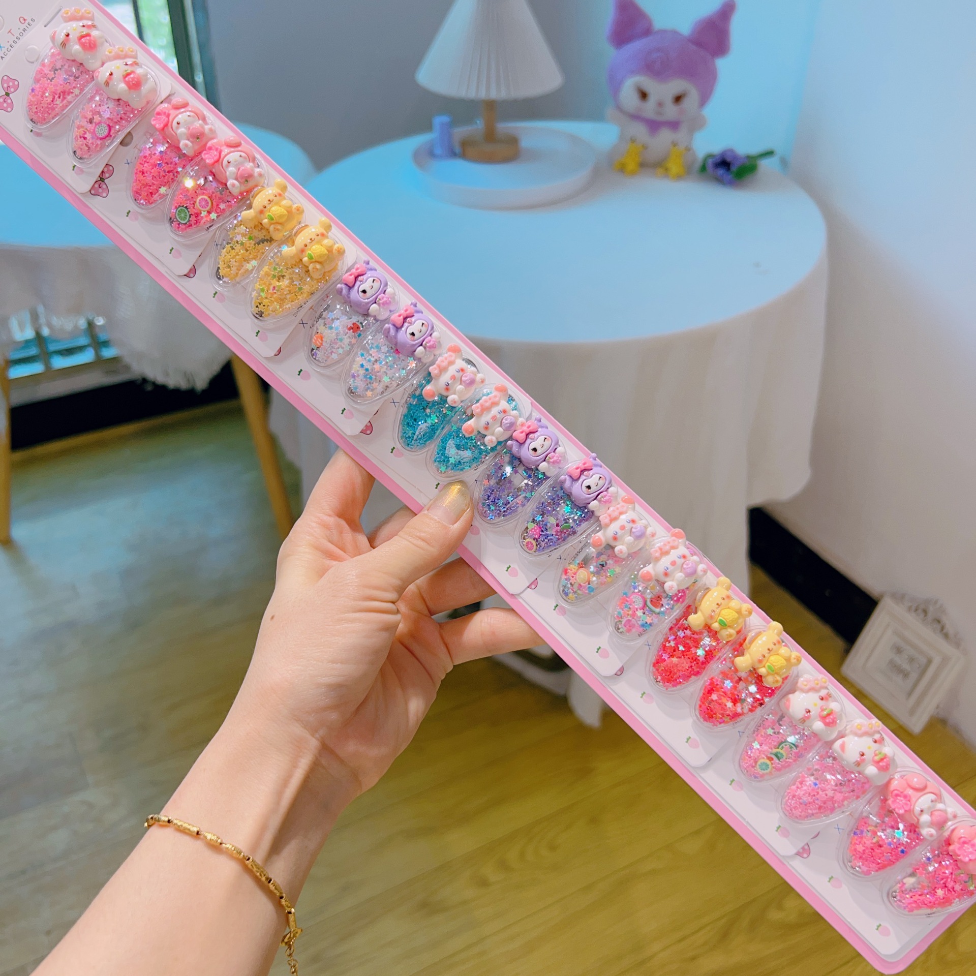 57#Liusha Hao Fruit Sanye Group BB clip 10 pairs of shots of card -containing card
