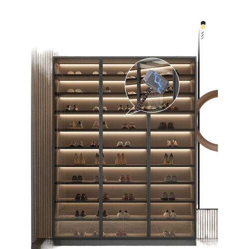w! Glass light luxury shoe cabinet entry home door large capacity storage modern simple Internet celebrity balcony new storage