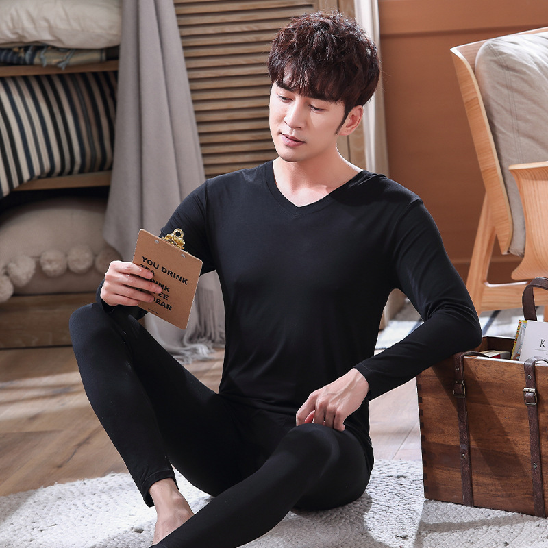Modal Autumn Thermal Underwear Set for Men, Large Size, Tight-Fitting, Ultra-Thin Spring and Autumn Base Layer, Cold-Proof, Thin Style Modal Autumn Thermal Underwear Set for Men, Large Size, Tight-Fitting, Ultra-Thin Spring and Autumn Base Layer, Cold-Proof, Thin Style