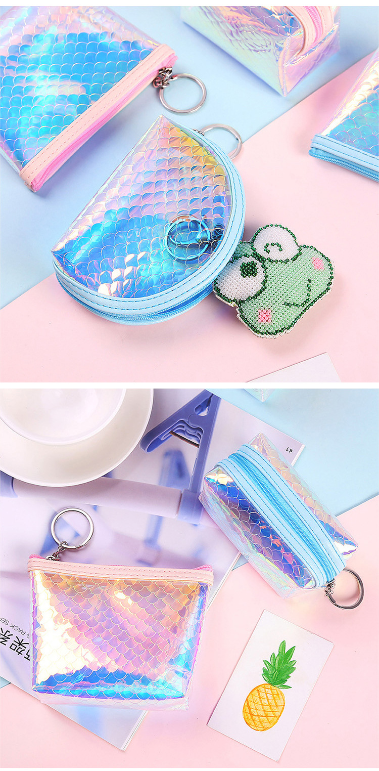 54g Weight Zipper Closure Type Coin Purse Bags Type Daily Occasion PVC Material Waterproof Function Gradient Color Pattern All Seasons Season Women'S Gender Fashion Style Shell Shape Sewing Craft Women's Gradient Color Pvc Zipper Coin Purses