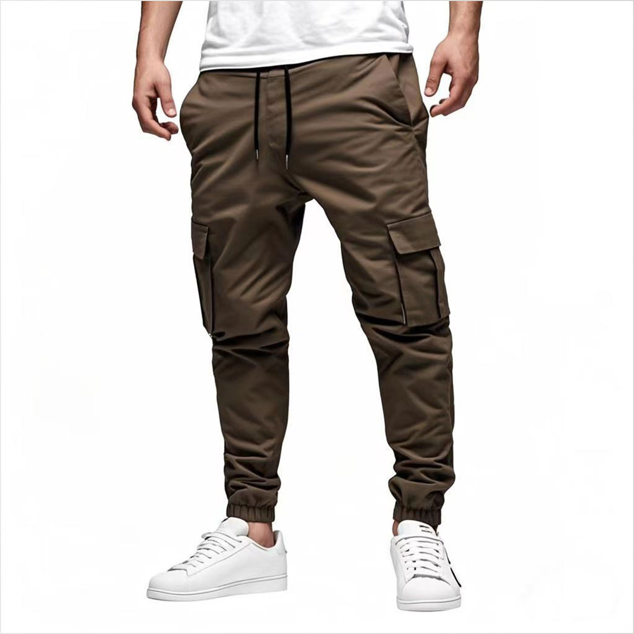 Pantalon cargo homme style décontracté avec poches multiples_voghion.com