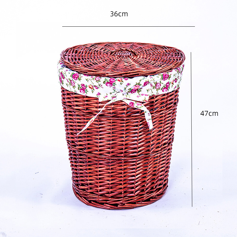 Cesta de ropa sucia de tela de caña grande cubierta de tela de tela de mano casa de alojamiento de hotel baño de cestas de ropa sucia