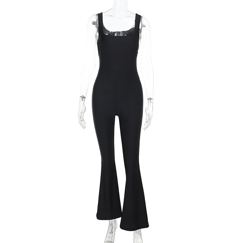 YL25111 Estilo europeo y americano AliExpress Mono de cuello cuadrado transfronterizo con tirantes 2025 Mono básico de estilo caliente de verano image 6