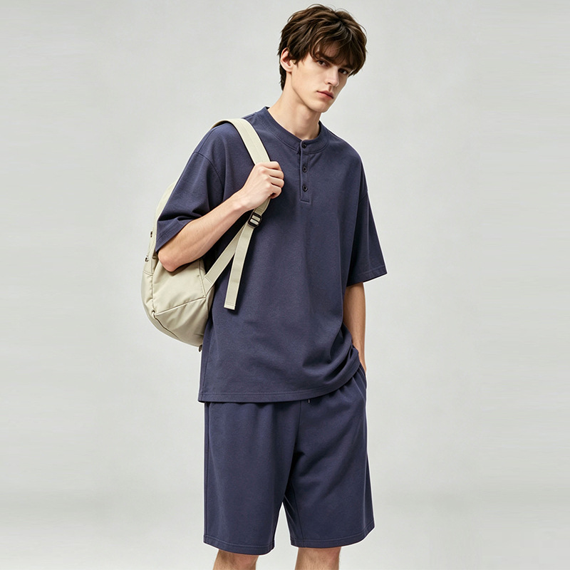 Zp51-612 blue simple solid color suit / L