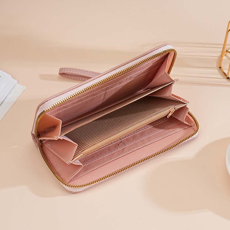 新品ライチレディースロング財布手首クラッチバッグ大容量レディース財布携帯電話バッグwallet|undefined