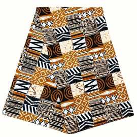 现货代发非洲蜡布双面涤纶几何印花面料african fabric外贸布料