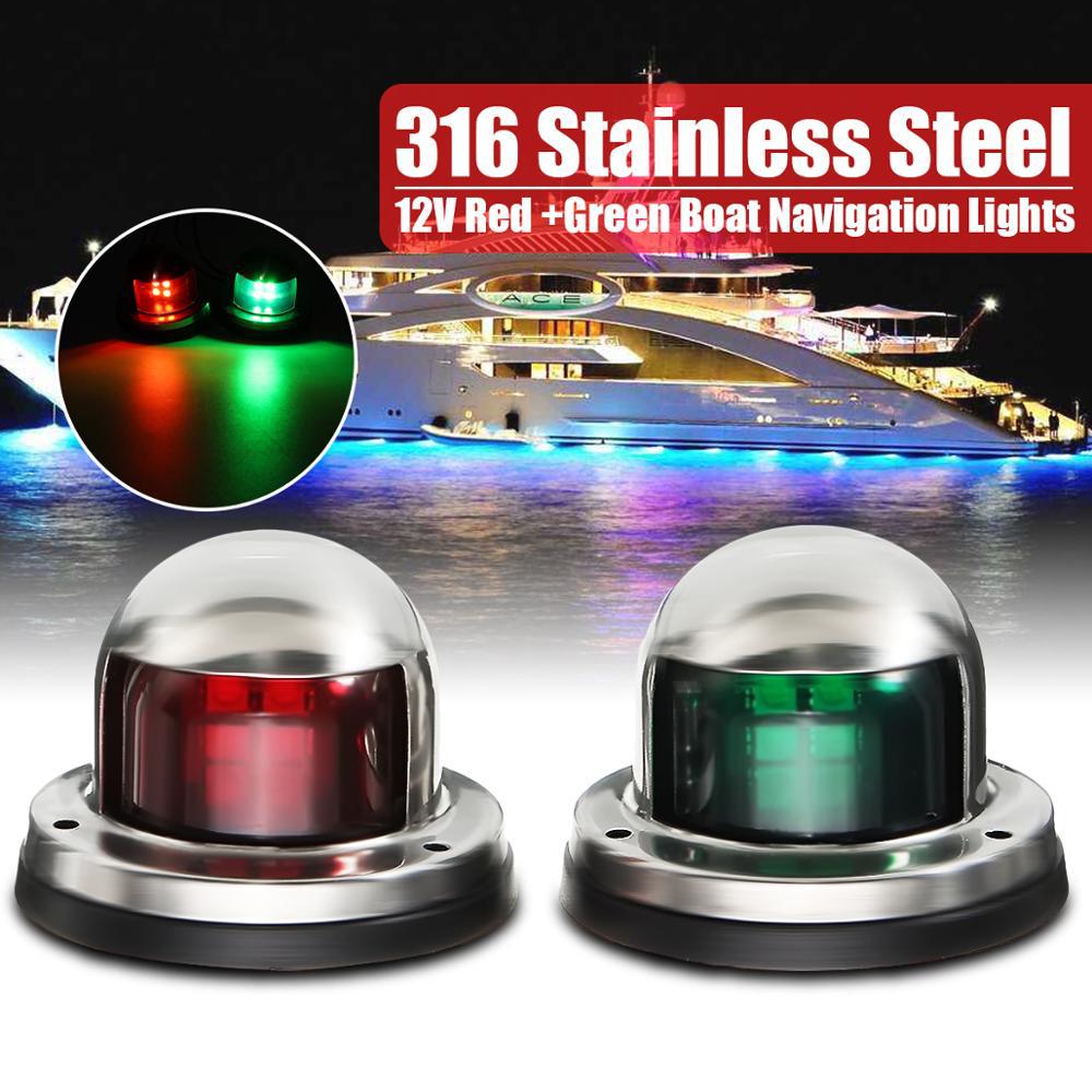 Wholesale Car and Yacht Lights, Stainless Steel Marine Led Navigation Lights, Red and Green Signal Lights, Side Lights 12V