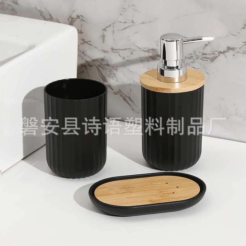 Baño doméstico con estriado 7 piezas para almacenar herramientas de limpieza artículos de higiene basura lavabo cepillo de inodoro taza hidráulica caja de jabón