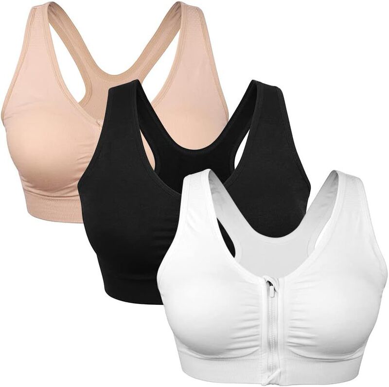 Women's Front Zipper Sports Bra Wireless Postoperative Bra Sports Yoga Sports Bra Women's Front Zipper Sports Bra Wireless Postoperative Bra Sports Yoga Sports Bra