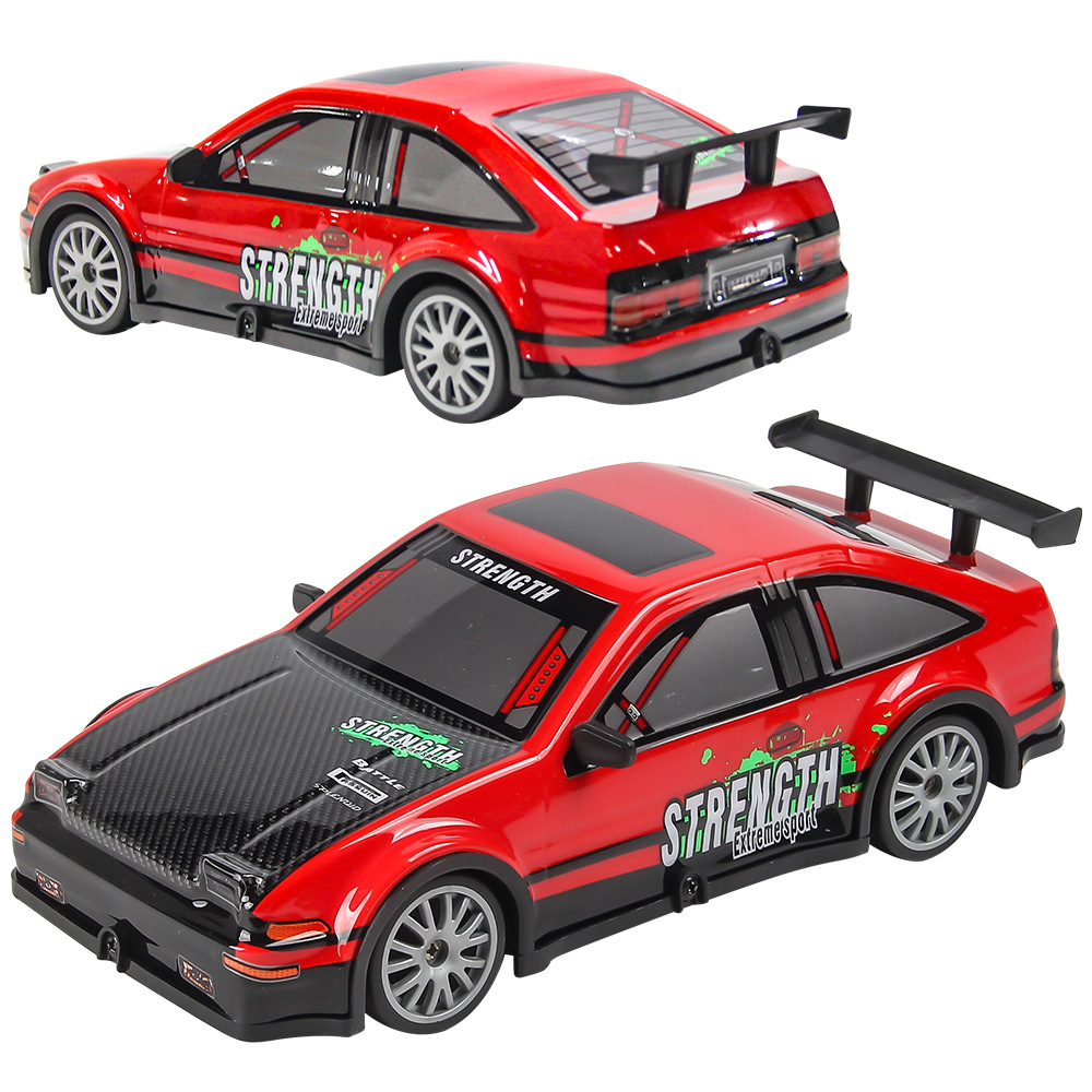 Niños eléctricos 2.4G control remoto único cargador de automóviles inalámbrico de alta velocidad control remoto de automóviles luces de deriva juguetes de carreras de 4WD