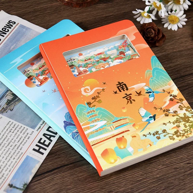 3D трёхмерная полая штампована книга настроенная городская культурная и творческая бумажная резьба блокнот местное название достопримечательность чек-ин коллекция штамп книга настроенная на заказ