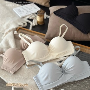 Girly-style Multi-wear Non-slip Strapless Underwear Non-marking Non-rimless Half Cup Small Chest Push-up Comfortable suit Bra for Women