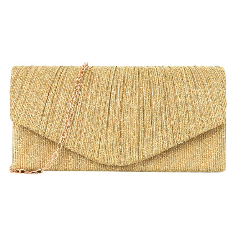 2023 transfronterizo nuevo bolso de noche bolso de mujer plisado a rayas cubierta material de flash vestido de noche fiesta bolso de mujer