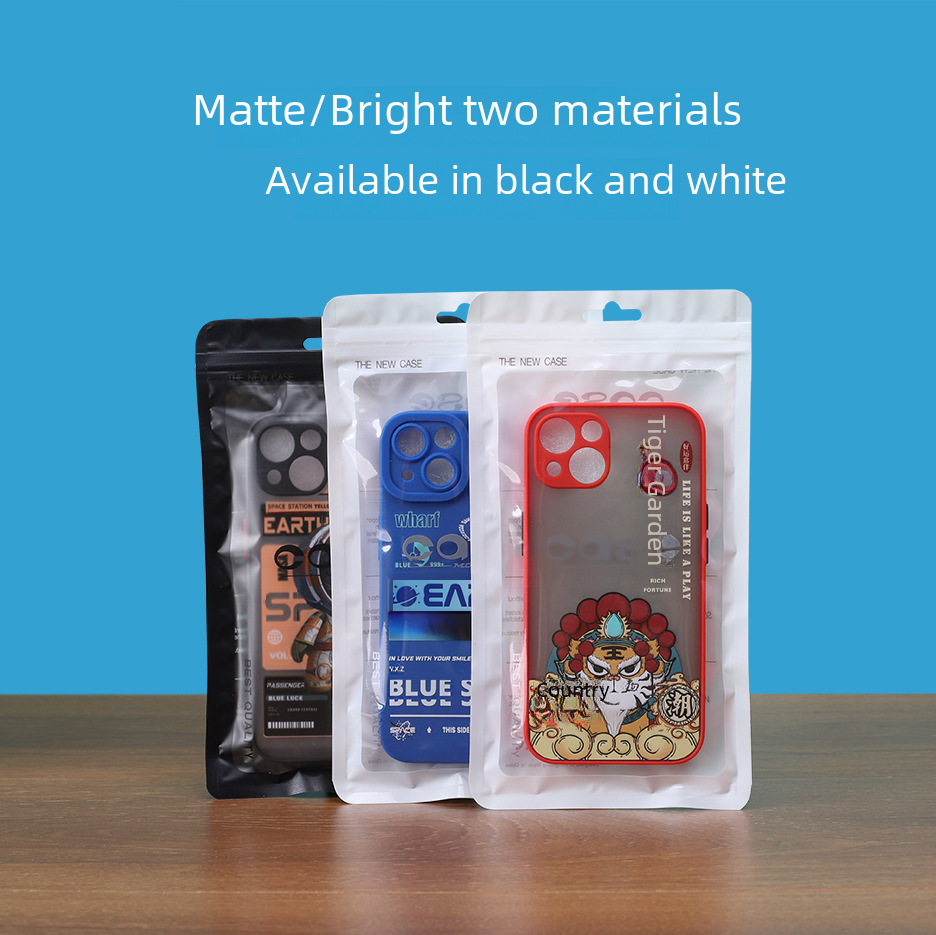Wholesale Phone Case Packaging Bags, Black and White Two Colors 5.5 Inch Phone Case Packaging Bags, Apple Phone Case Bags