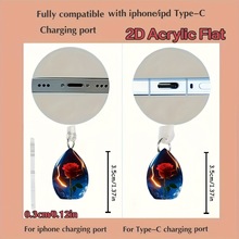 跨境新款亚克力平面玫瑰亚克力手机防尘塞