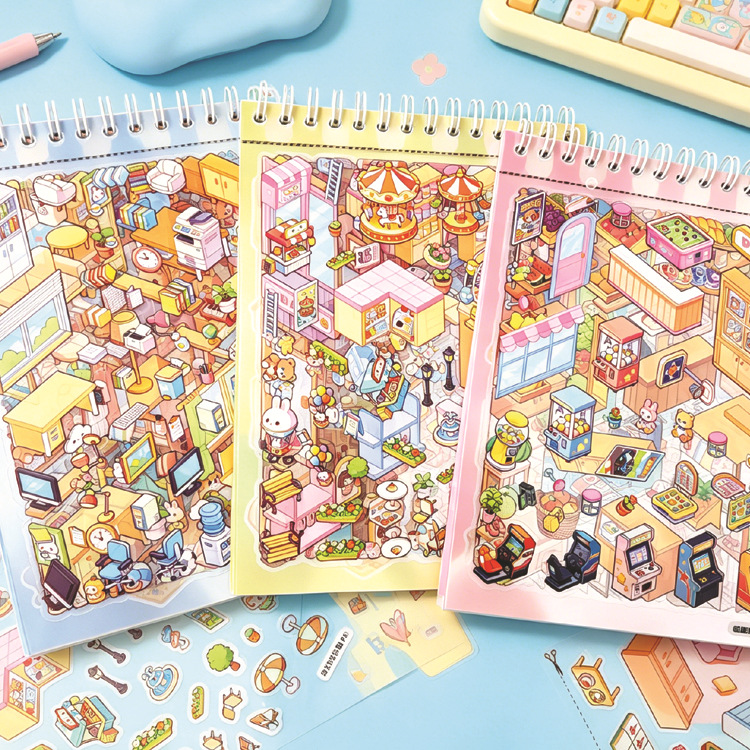 Miniature Scene Collection Stickers for Crafting, Journaling, and 3D Miniature House Scenes for Girls