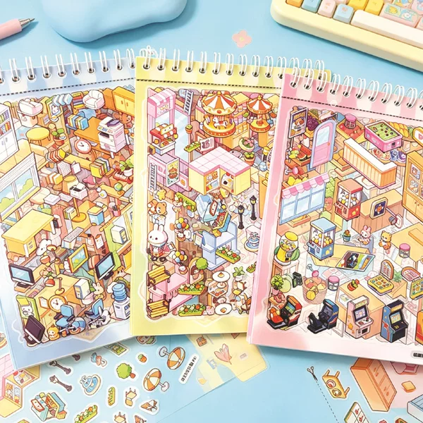 Miniature Scene Collection Stickers for Crafting, Journaling, and 3D Miniature House Scenes for Girls