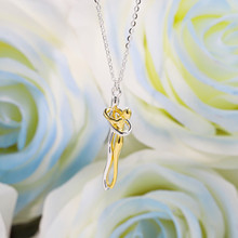 亚马逊跨境外贸银饰品情侣拥抱项链S925纯银罗曼蒂克男女拥抱项饰