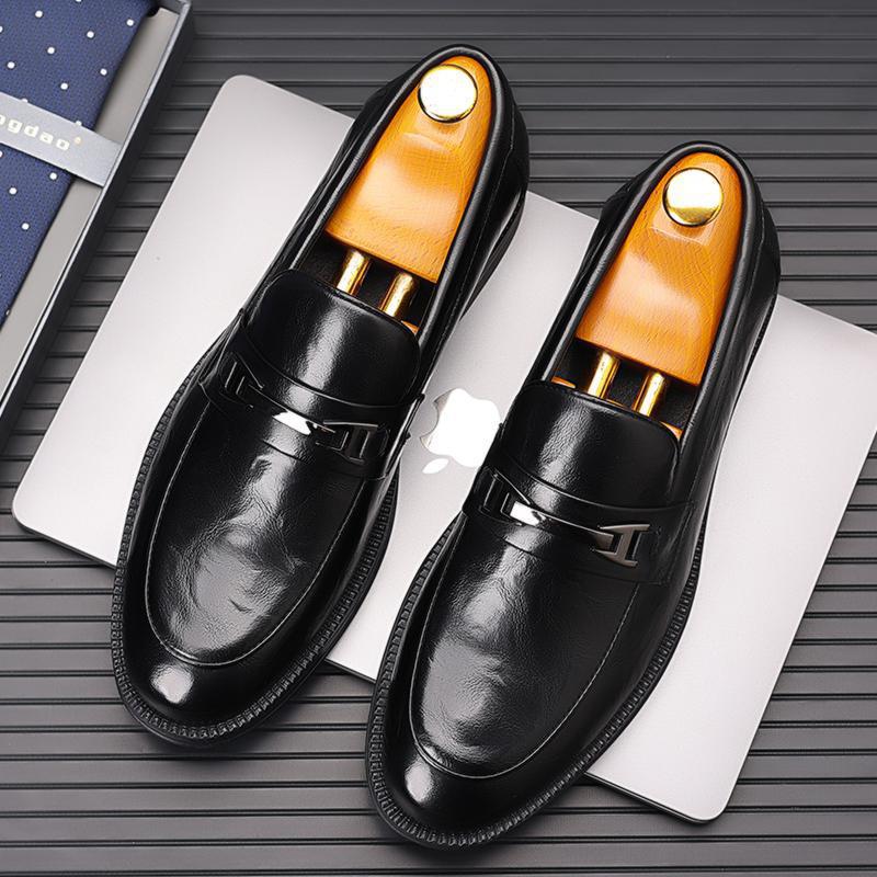 Foreign Trade Vietnam Men's Shoes Summer New Four Seasons Men's British Business Casual Leather Shoes Lefu Shoe Cover Foot Slip-on
