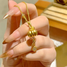 复古沙金点钻流苏南瓜吊坠完事不南金瓜满盈硕果累累项链女款饰品