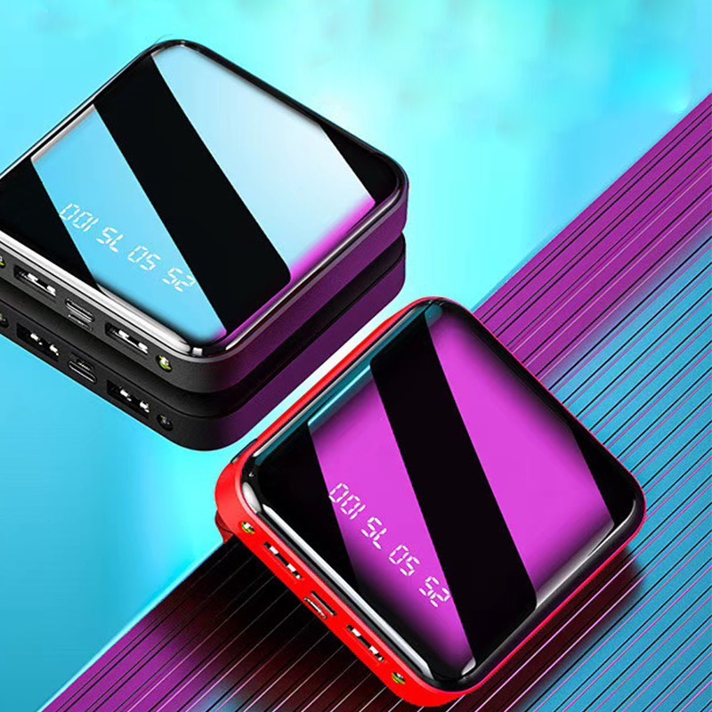 Capacidad compacta y conveniente para cargar el tesoro multicolor 30000 mAh mini fuente de alimentación móvil al aire libre pantalla cuadrada en stock