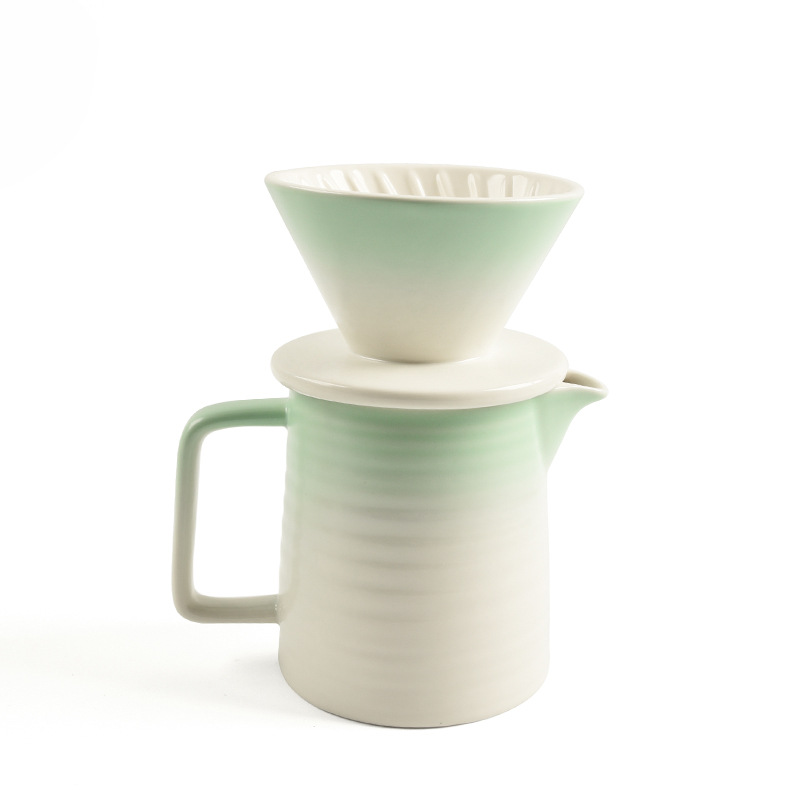 Cafetera V60 estilo americano, de cerámica negra, para compartir, con filtro y taza, juego para 2 personas, para exportación. image 11