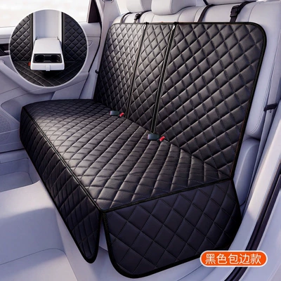 Mat, Pet Seat Cushion, Trunk Mat - double-zipper-thickened-rear-seat-cushion-black-edge-c-2751a-single-piece