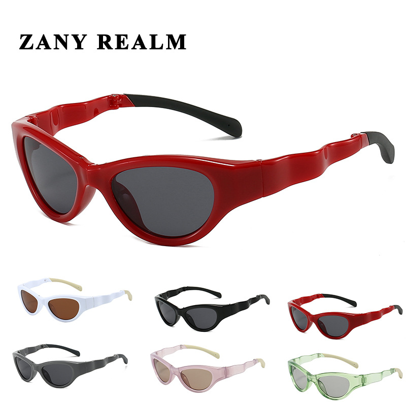 24 nuevo ojo de gato transfronterizo retro Y2K chica caliente futuro sentido de la tecnología Gafas de sol al aire libre diadema de ciclismo al aire libre sol plegable